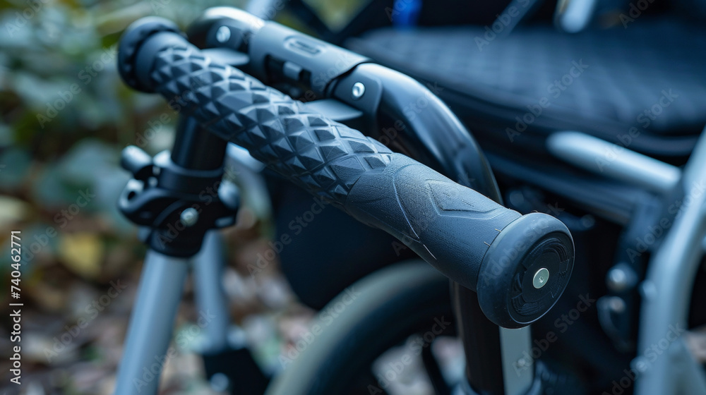 The adjustable handle with ergonomic grips for comfortable pushing and maneuvering. The adjustable handle with ergonomic grips for comfortable pushing and maneuvering.