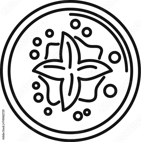 Top view cream soup icon outline vector. Aliment serving. Spoon vegetable hot