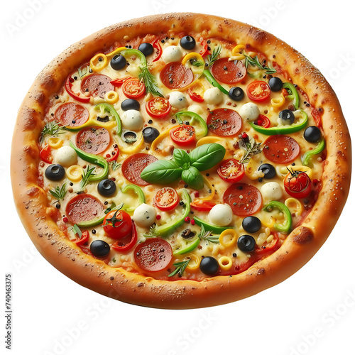 pizza isolated on transparent background, AI generated 