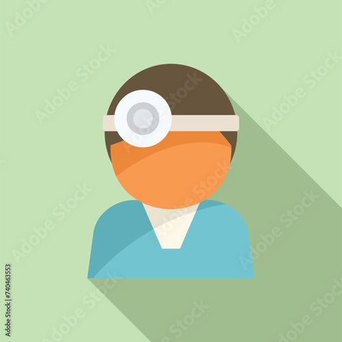 Clinic medical doctor icon flat vector. Lab resonance machine. Patient general evaluation