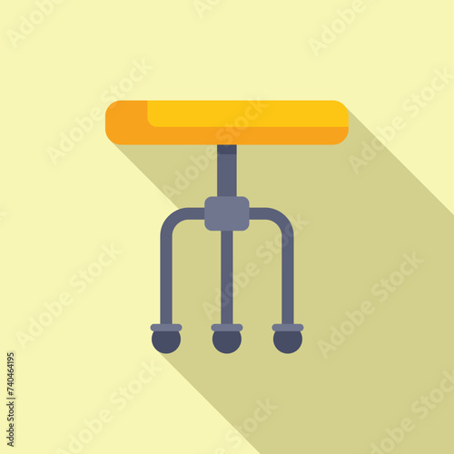Doctor wheel chair icon flat vector. Clinic patient examination. General body