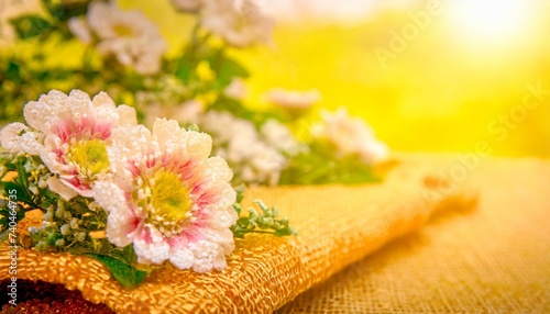 flower on a wooden table