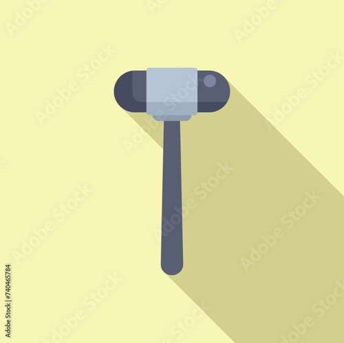 Examination rubber hammer icon flat vector. Medical care survey. Clinical testing