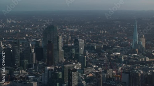 Wallpaper Mural Slow aerial slider shot of the City of London skyscrapers and the shard Torontodigital.ca