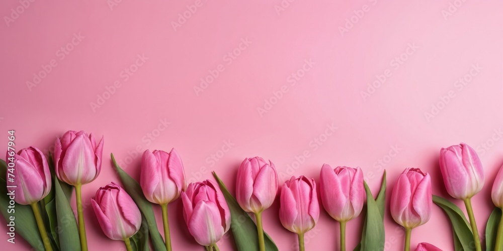 Background of pink tulips and petals Background of pink tulips and petals