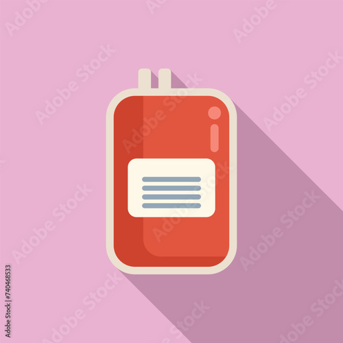 Blood package icon flat vector. Patient care clinic. Body general diagnostic