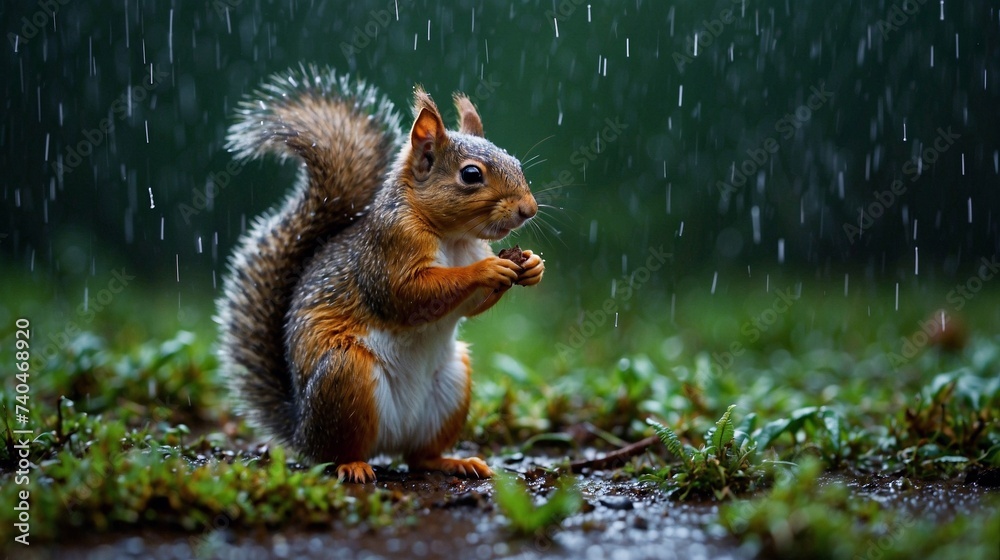 Obraz premium squirrel in the rainforest