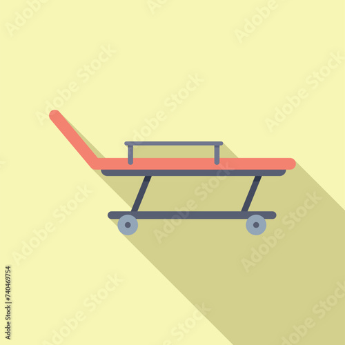 Patient wheel cart icon flat vector. Clinic general. Mri lab resonance