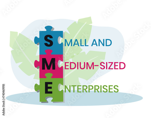 SMB - Small and Medium-Sized Enterprises. acronym, business concept background. Vector illustration for website banner, marketing materials, business presentation, online