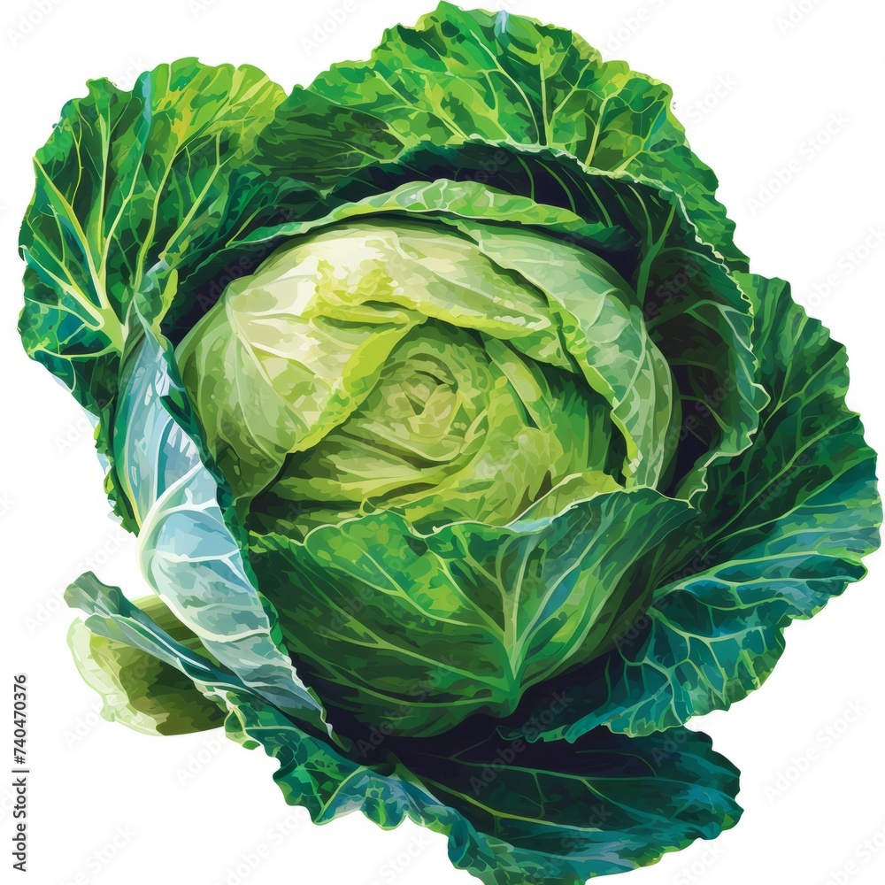 Fototapeta premium Cabbage clipart isolated on white background