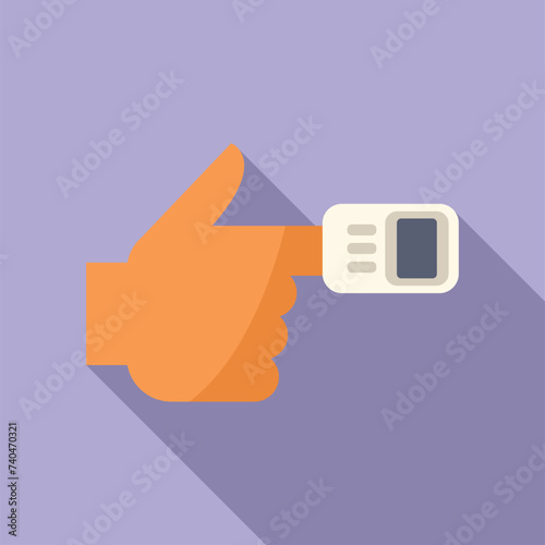 Test blood finger pressure icon flat vector. Scan mri. Lab clinic patient