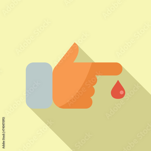 Blood pressure finger icon flat vector. Lab resonance. Body clinic general