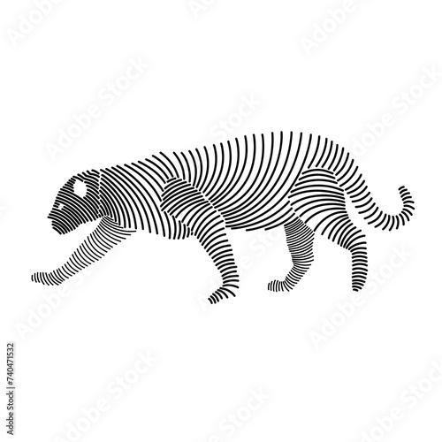 Simple line art illustration of a leopard 1
