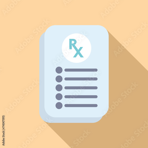 Test patient care icon flat vector. Clinical medical examination. Inspection testing