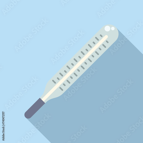 Classic thermometer icon flat vector. Patient care health. Clinical testing