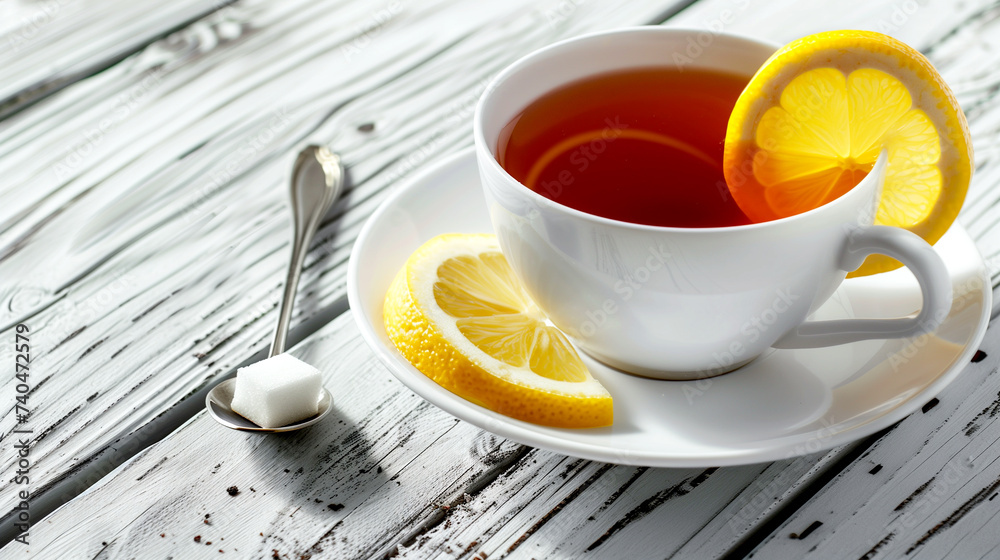 cup of tea with lemon slices on a saucer cup of tea with lemon slices on a saucer