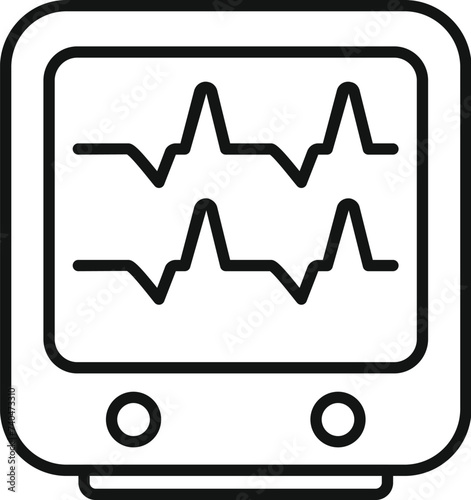 Scan heartrate monitor icon outline vector. General evaluation. Review body general