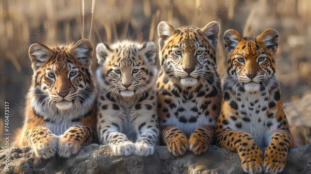 Obraz premium Vector Art depicting wildlife detailed realistic natural tones organic design style soft-focus photography
