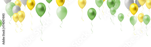 Birthday and celebration banner with colorful balloon, 3d illustration