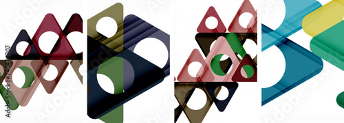 Abstract background set featuring captivating triangles. Harmonious blend of geometry and style, these designs bring modern flair