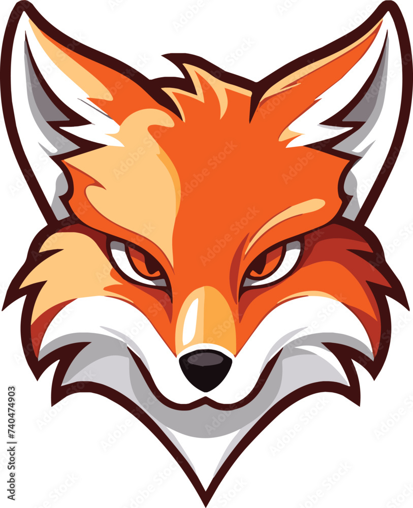 vector head of fox animal illustration with white background vector head of fox animal illustration with white background