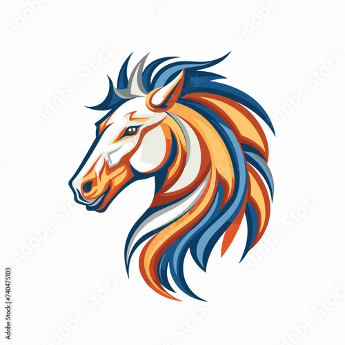 vector of horse head colorful illustration with white background