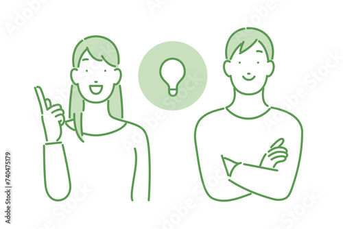 解決策を思いつく男女