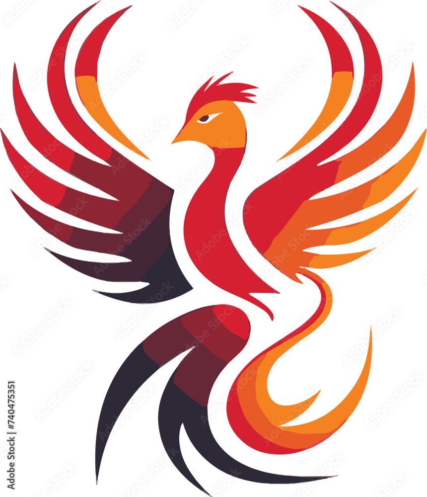 vector of gradient Phoenix illustration with white background vector of gradient Phoenix illustration with white background
