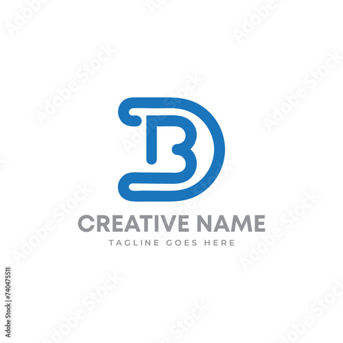 Abstract Letter DB logo fit for All business