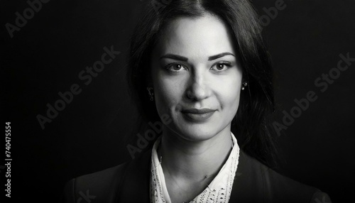 portrait of a woman on black background