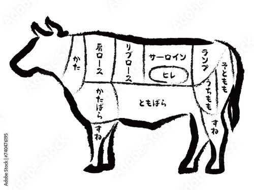 牛の部位のイラスト