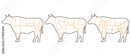 牛の部位のイラスト