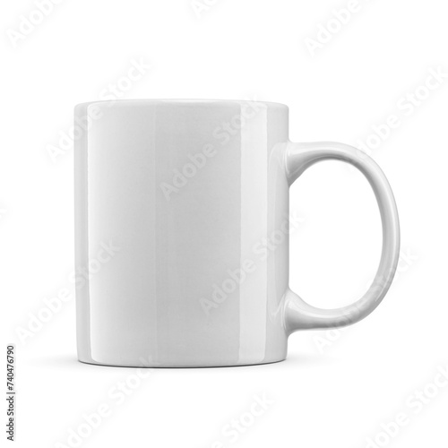 Fotografía White mug with copy space for logo isolated