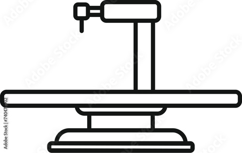 Patient bed examination icon outline vector. Review survey. Lab resonance machine