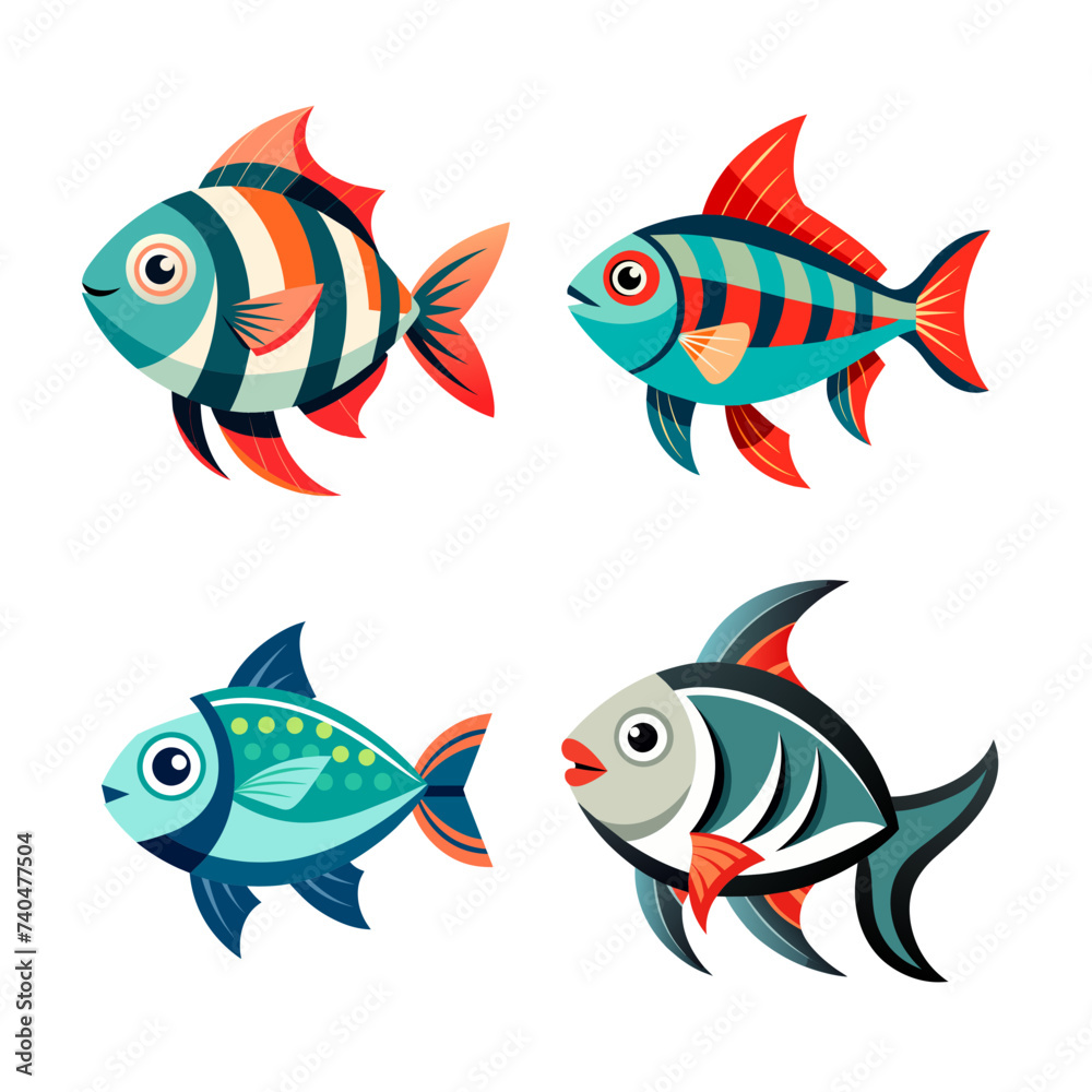 fish vector illustration set fish vector illustration set
