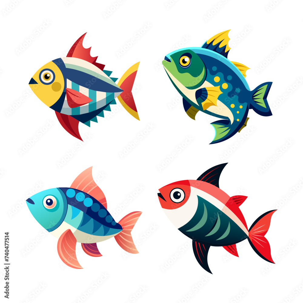 fish vector illustration set fish vector illustration set