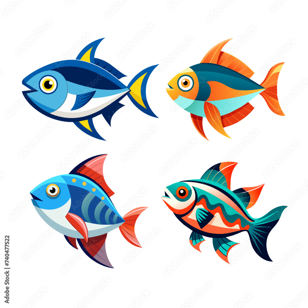 fish vector illustration set fish vector illustration set