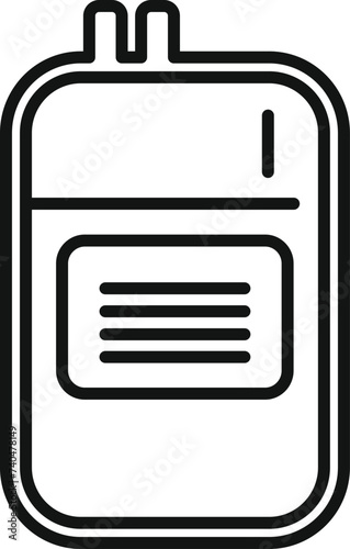 Blood package icon outline vector. Patient care clinic. Body general diagnostic