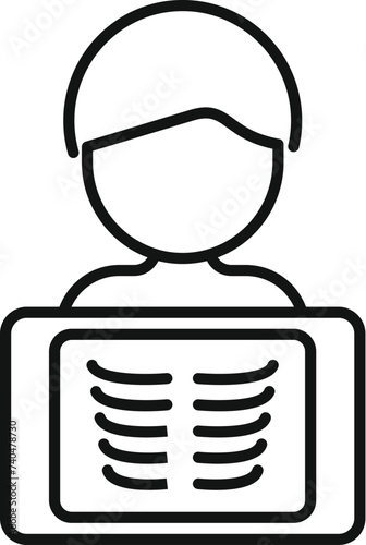 Body patient image icon outline vector. Clinic examination. General evaluation