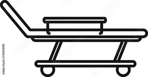 Patient wheel cart icon outline vector. Clinic general. Mri lab resonance
