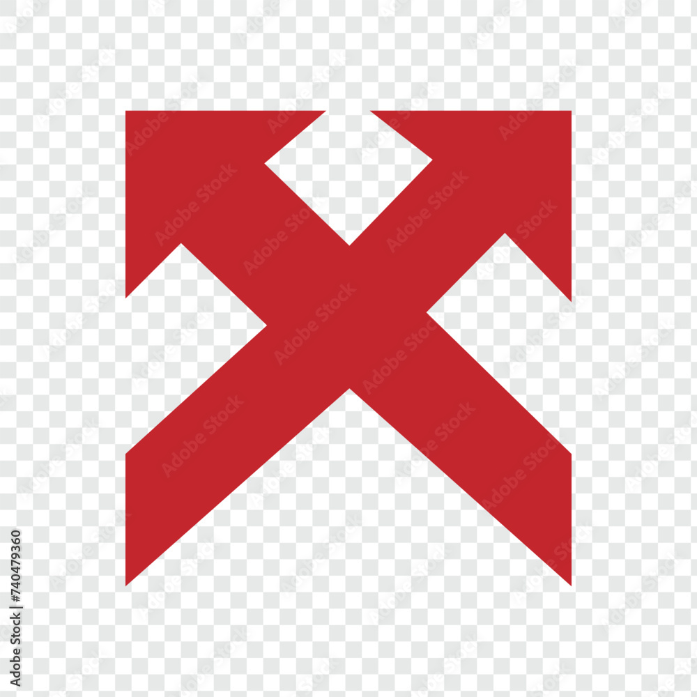 Fototapeta premium Red Four Arrow Icon. Vector Illustration. EPS file 447.