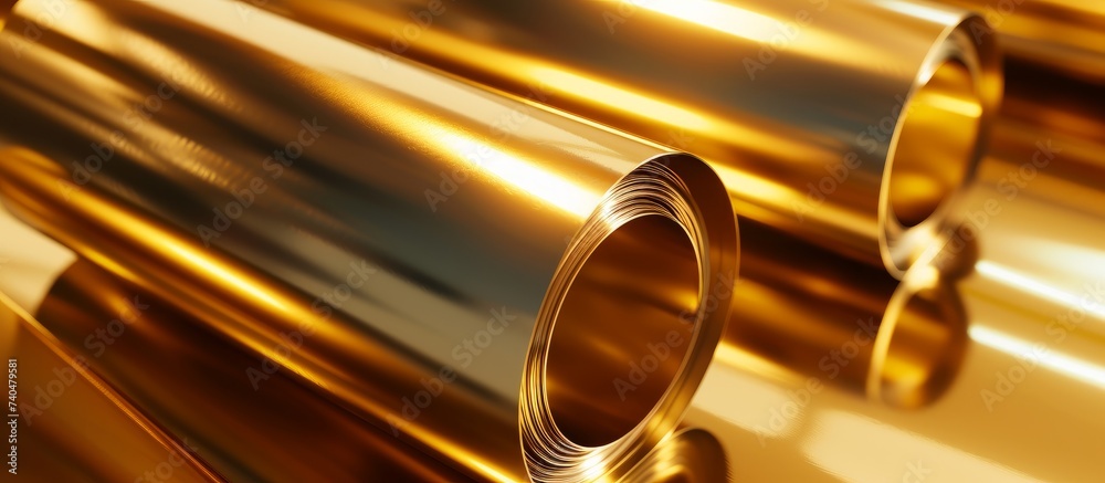 Luxurious roll of shiny gold foil for elegant and glamorous design projects