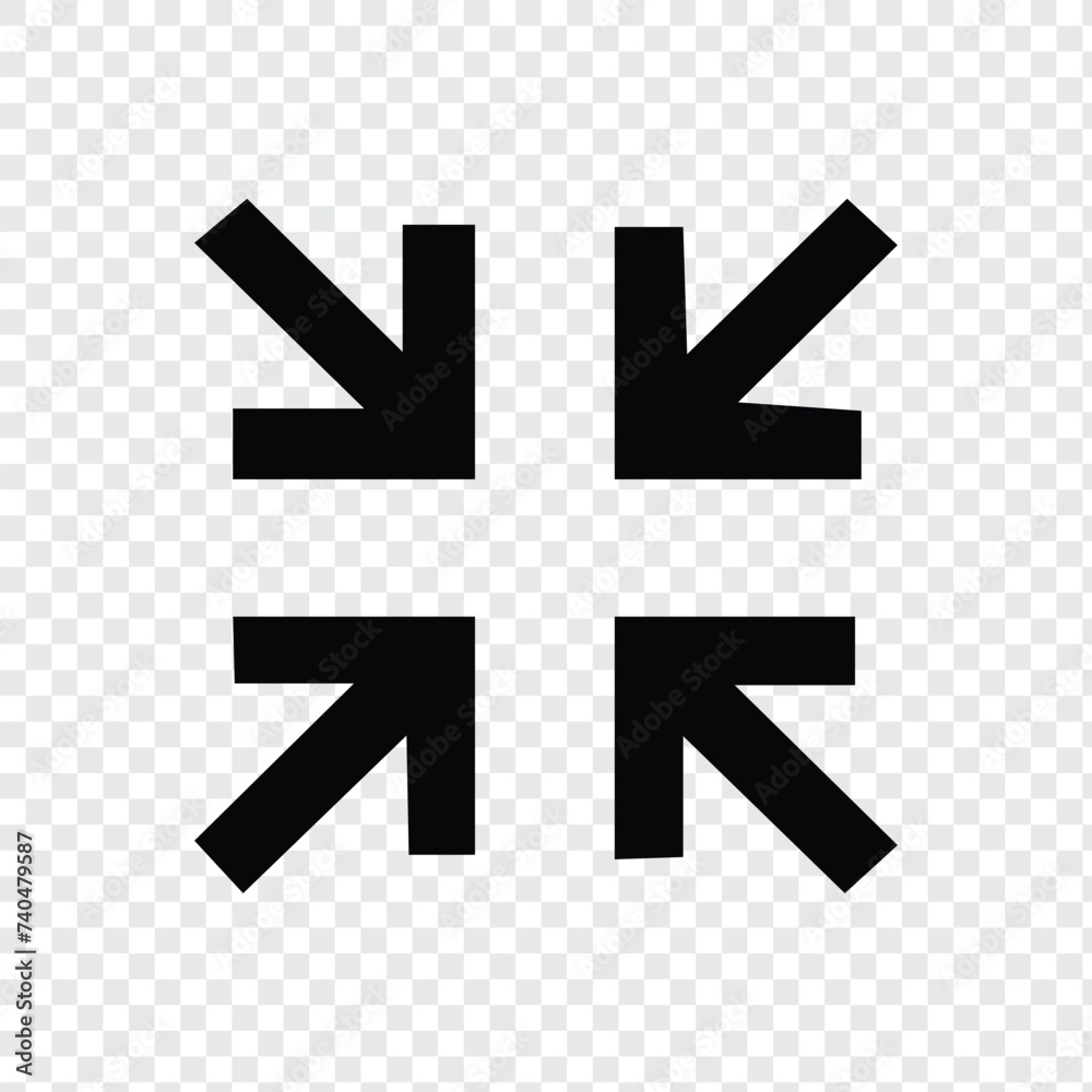 Obraz premium Four Converging Arrows icon vector. Vector illustration. Eps file 449.