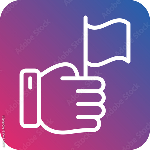 Holding Flag Icon Style