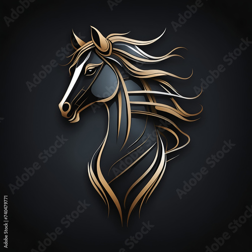 Logo vector illustration of a horse on a black background