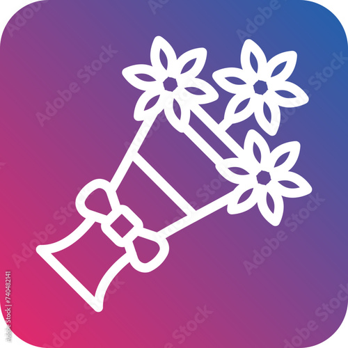 Flower Bouquet Icon Style