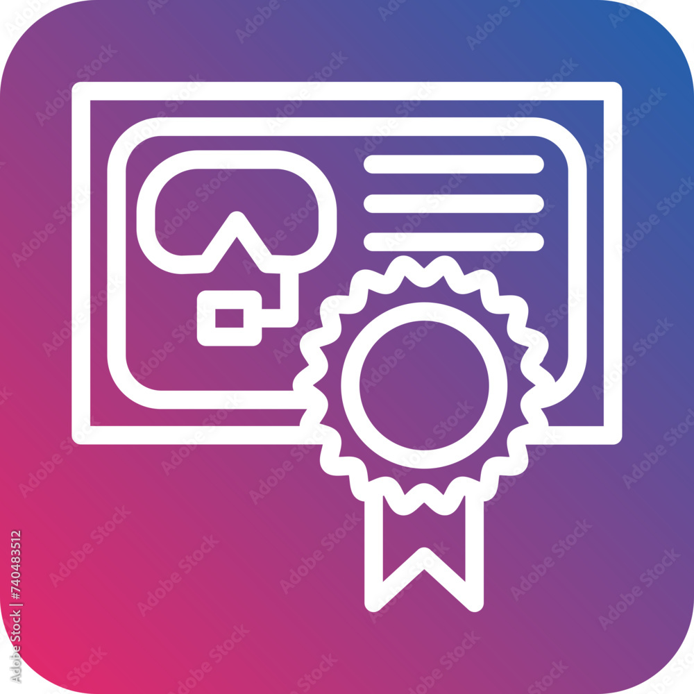 Diving Certificate Icon Style Diving Certificate Icon Style