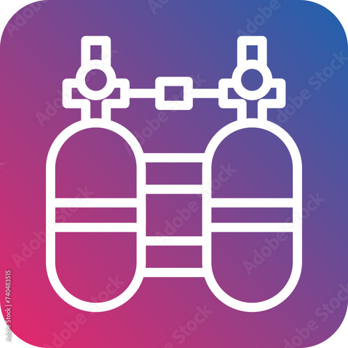 Diving Cylinder Icon Style