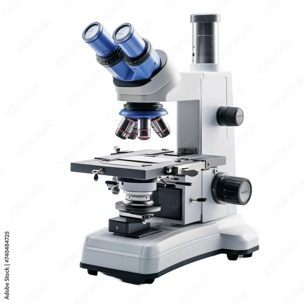 Microscope isolated on transparent background Microscope isolated on transparent background