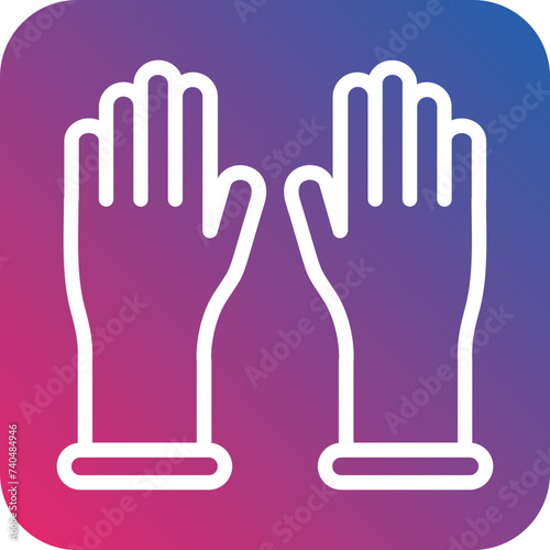 Latex Gloves Icon Style